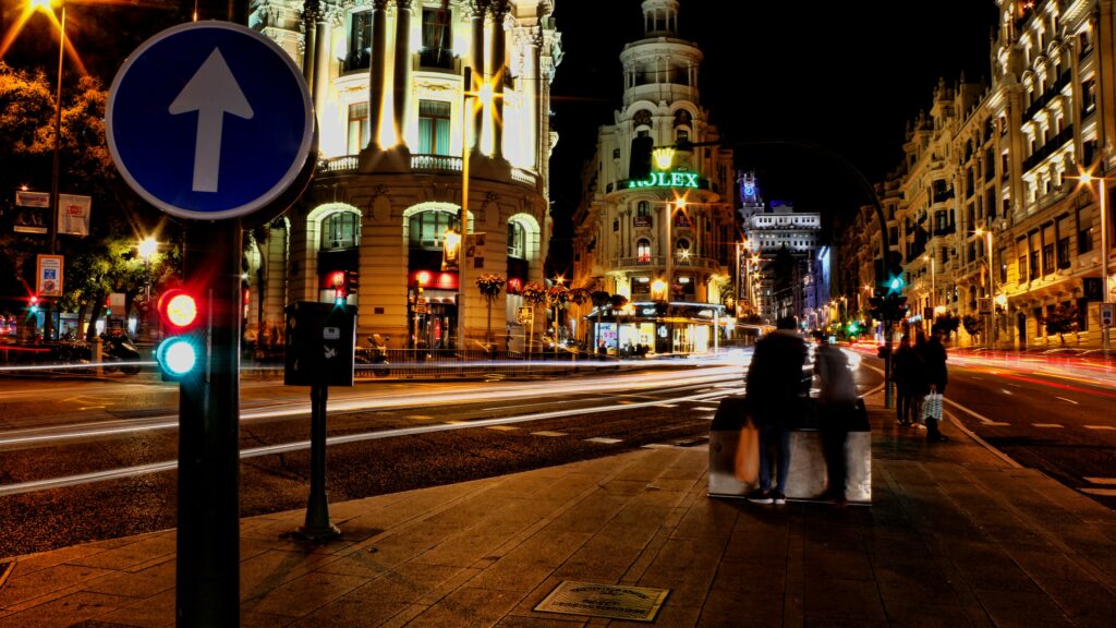 Madrid centro de noche